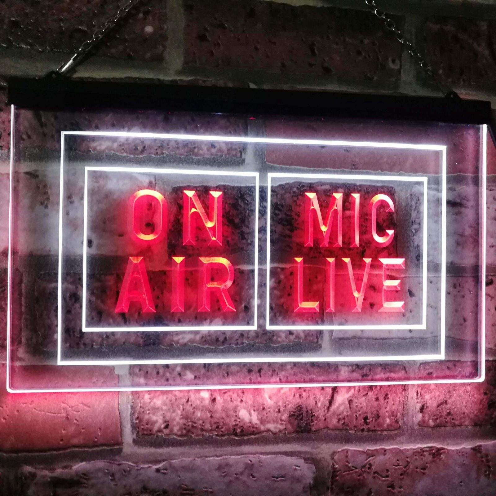 Mic Live On Air Studio Recording Dual Color Led Neon Sign